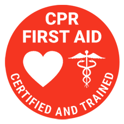 CPR First Aid Certified and Trained Red Badge